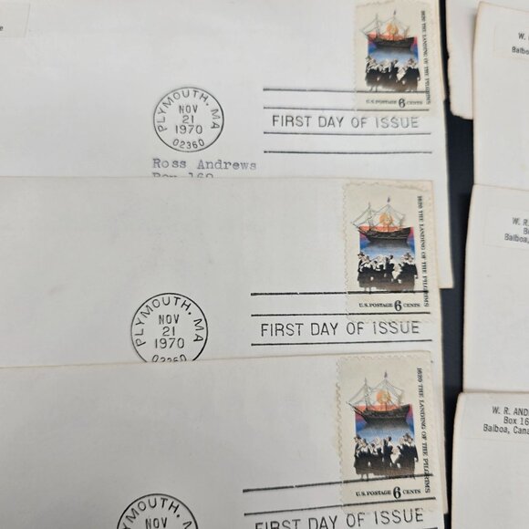First Day Of Issue Covers U.S. Pilgrim 6¢ Stamp Plymouth MA 1970 Lot LI3015 - Picture 3 of 7